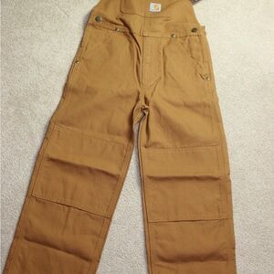 Carhartt Youth Boys Size 7 Duck Washed  Bib Overall Double Knee NWT